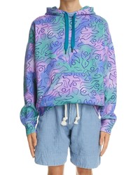 Isabel Marant Viley Cotton Blend Graphic Hoodie In Green At Nordstrom