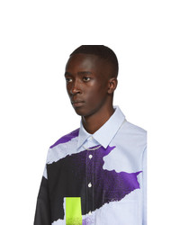 Alexander Wang Blue And Purple Striped Oxford Shirt
