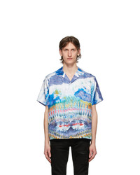 Multi colored Tie-Dye Silk Short Sleeve Shirt