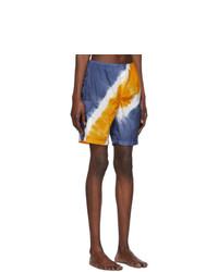Palm Angels Blue And Orange Tie Dye Swim Shorts