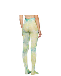 Versace Green And Blue Tie Dye Tights
