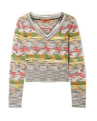 Multi colored Tie-Dye V-neck Sweater
