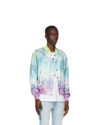 Amiri Multicolor Silk Watercolor Bomber Jacket