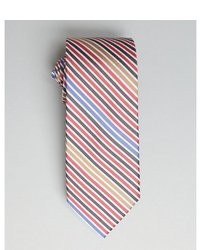 Ben Sherman Berry Multi Color Seersucker Stripe Silk Tie