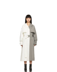 Givenchy White And Grey Oversized Trench Coat