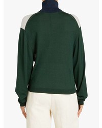 Burberry Colour Block Silk Cashmere Roll Neck Sweater