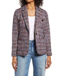 Multi colored Tweed Double Breasted Blazer