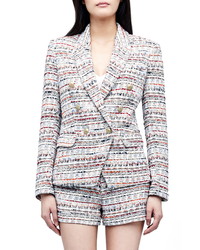 L'Agence Kenzie Double Breasted Tweed Blazer