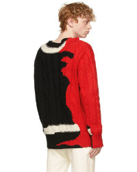 Alexander McQueen Black Red Ink Bleeding Sweater