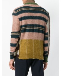 Marni Patched Stripe V Neck Sweater