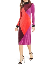Multi colored Velvet Midi Dress