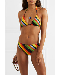 Ganni Striped Triangle Bikini Top