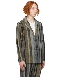 Homme Plissé Issey Miyake Brown Woven Structure Jacket