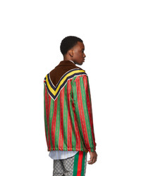 Gucci Green And Red Silk Chain Jacket