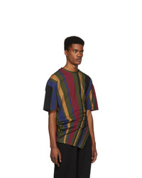 Diesel Red Tag Green And Multicolor Glenn Martens Edition Stripe Pique T Shirt