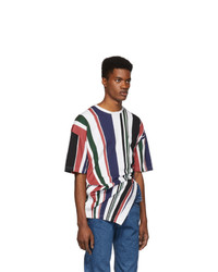 Diesel Red Tag Multicolor Glenn Martens Edition Striped Pique T Shirt