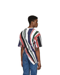 Diesel Red Tag Multicolor Glenn Martens Edition Striped Pique T Shirt