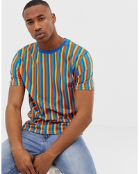 ASOS DESIGN Relaxed T Shirt In Vertical Stripe