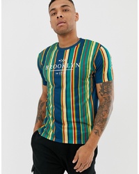 ASOS DESIGN Relaxed T Shirt With Vertical Stripe And City Text Print