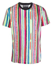 VERSACE JEANS COUTURE Striped Logo Print T Shirt