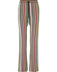 MARQUES ALMEIDA Striped Crocheted Merino Wool Straight Leg Pants