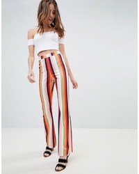 Striped Flare Pants Outfit - Momorii
