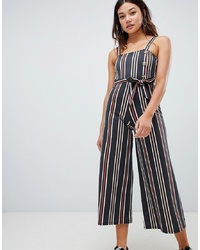 Wednesday's Girl Jumpsuit With Faux Horn Buttons In Vintage Stripe Stripe