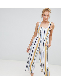 New Look Tall Stripe Jumpsuit In White Pattern Pattern