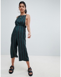 ASOS DESIGN Washed Cami Jumpsuit With Square Neck In Stripe