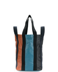 Multi colored Vertical Striped Leather Duffle Bag