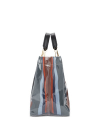 Marni Blue And Red Large Glossy Grip Shopping Bag