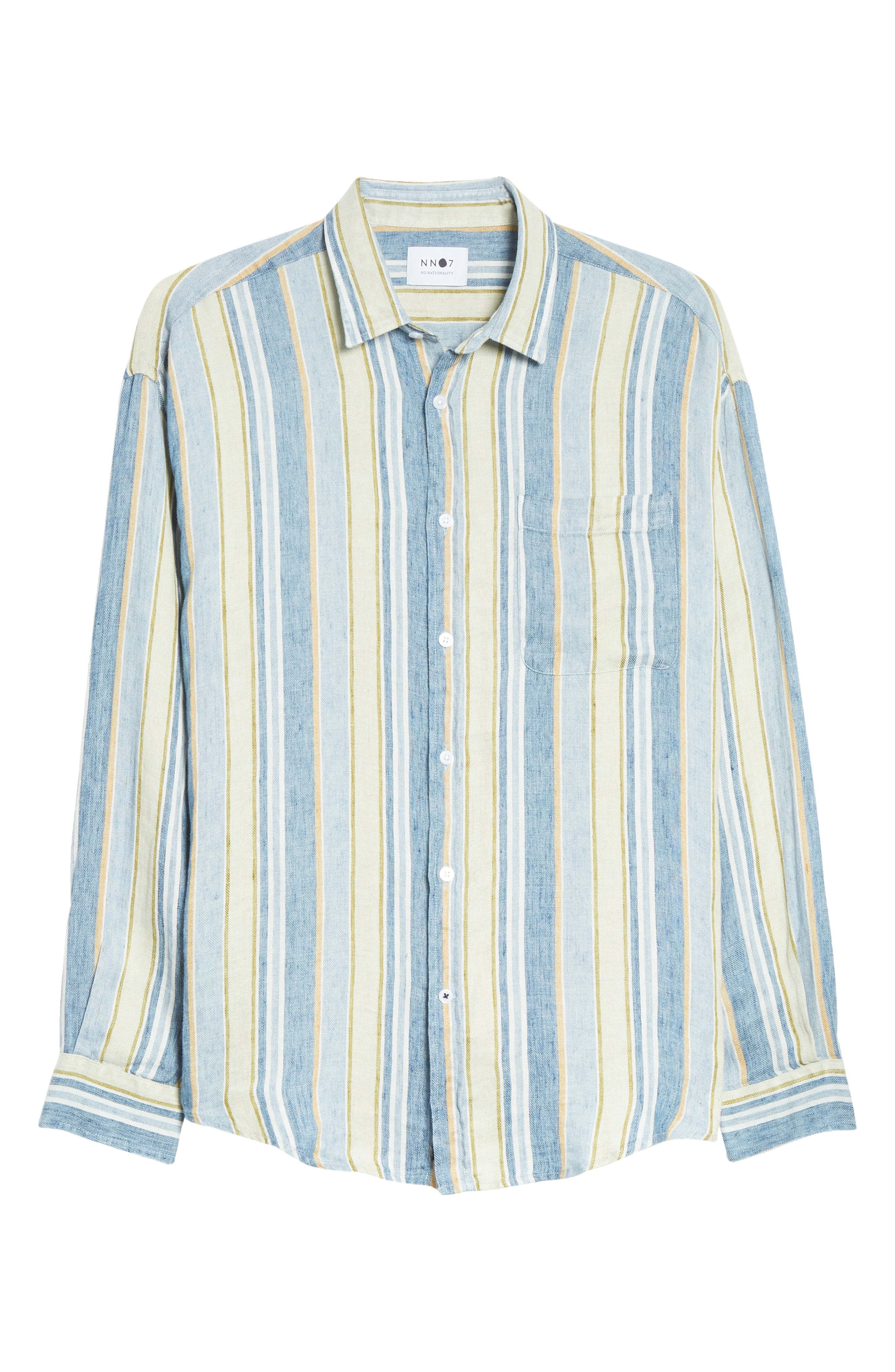 Nn07 Deon 5196 Stripe Button Up Linen Shirt, $105 | Nordstrom 