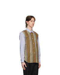Comme des Garcons Homme Deux Multicolor Cotton Stripe Shirt