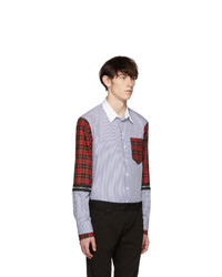 DSQUARED2 Multicolor Mixed Stripe And Check Military Shirt