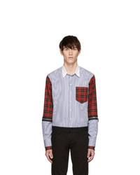 DSQUARED2 Multicolor Mixed Stripe And Check Military Shirt