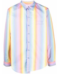 Martine Rose Rainbow Stripe Embroidered Logo Shirt