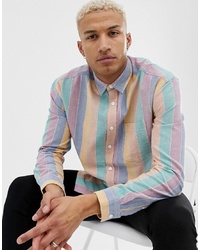 ASOS DESIGN Regular Multi Colour Oxford Stripe Shirt