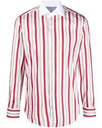 Eleventy Stripe Print Cotton Shirt