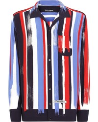 Dolce & Gabbana Stripe Print Silk Shirt