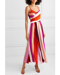 Diane von Furstenberg Azalea Striped Silk De Chine Maxi Dress
