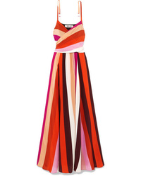 Diane von Furstenberg Azalea Striped Silk De Chine Maxi Dress