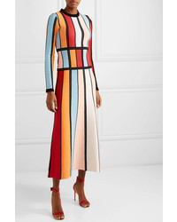 Roksanda Cutout Color Block Stretch Knit Midi Dress