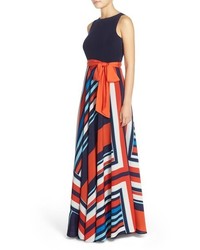 Eliza J Petite Jersey Stripe Maxi Dress