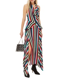 Topshop Stripe Halter Maxi Dress