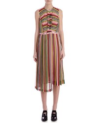 Multi colored Vertical Striped Midi Dress