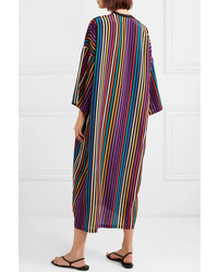 Etro Striped Silk De Chine Midi Dress
