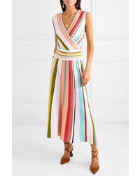 Missoni Wrap Effect Striped Cotton Midi Dress