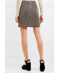 Emilia Wickstead Striped Metallic Ribbed Knit Mini Skirt