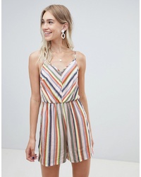 Warehouse Playsuit In Candy Stripe