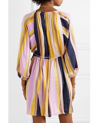 Apiece Apart La Flutte Striped Linen And Mini Dress